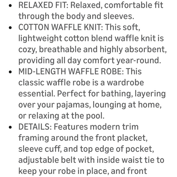 Amazon Essentials Waffle Print Robe Size Small - Picture 2 of 4
